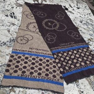 Monogram Scarf In Tan And Brown